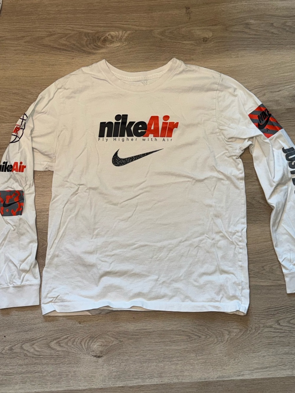 Nike Air Men's Long Sleeve Tee - White/Black/Orange